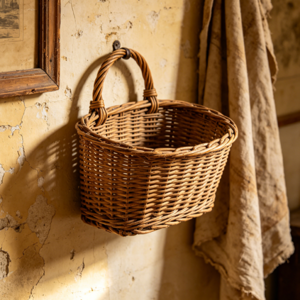 Japanese-Style Elegant Rattan Wall Basket – Multifunctional Wall Storage