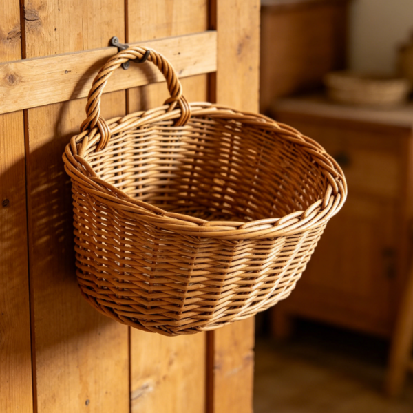 Minimalist Rattan Wall Basket – Bathroom Wall Storage for Sundries